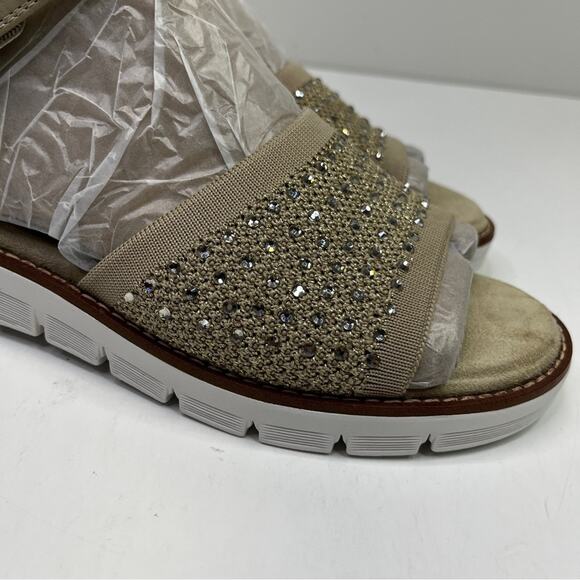 Easy Spirit Women's Jaela Embellished eFlex Flat sandals beige gold - 8.5 - Picture 8 of 12